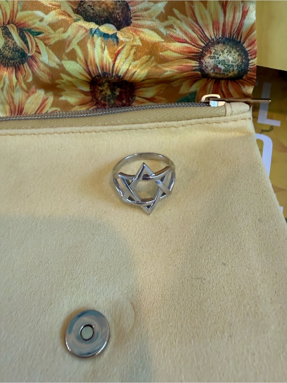 Rachie Shnay 14k White Gold Mazel Ring Size 7.5 - Picture 6 of 9